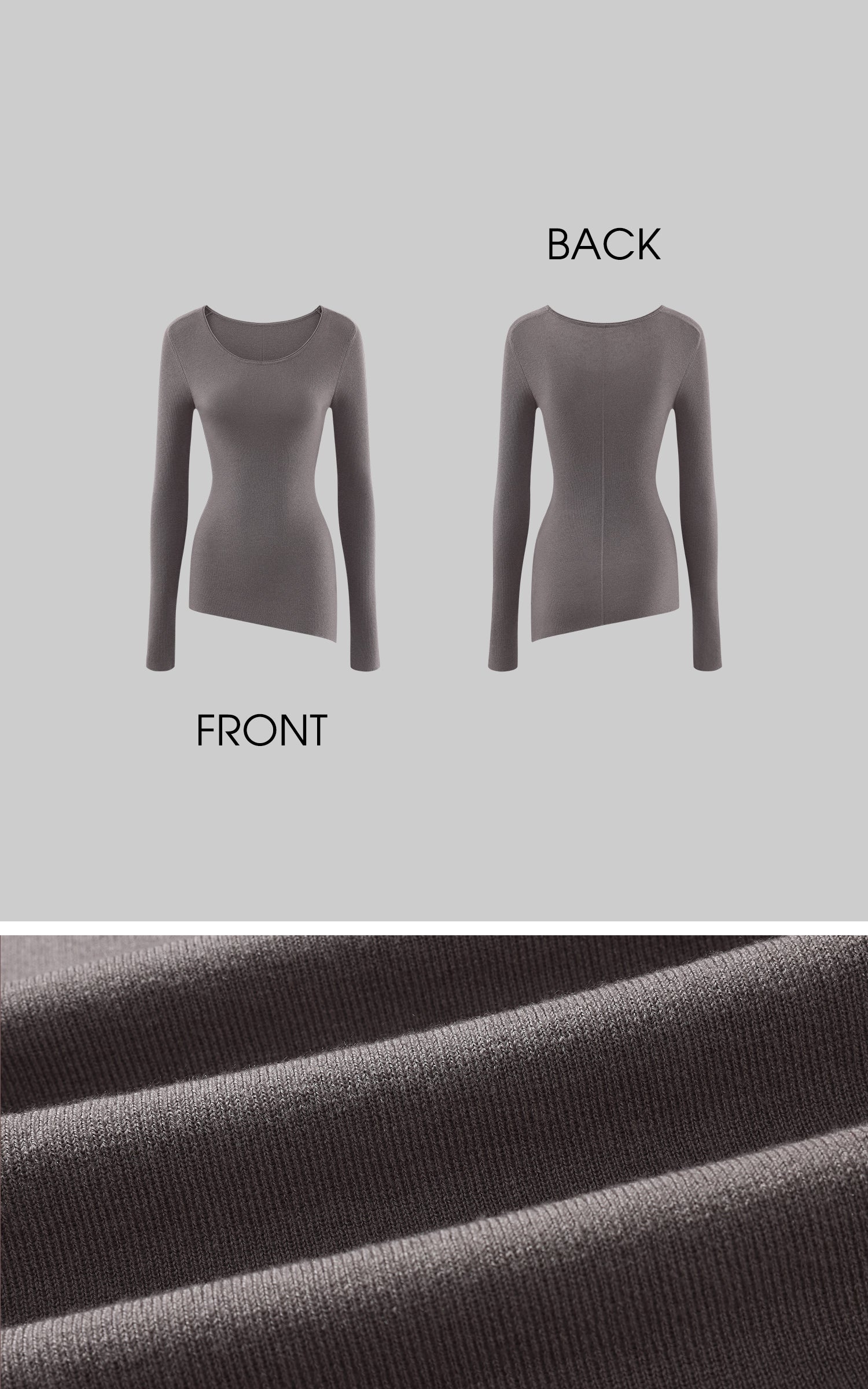 WARDEN EDGE 비대칭 골지 긴팔 티