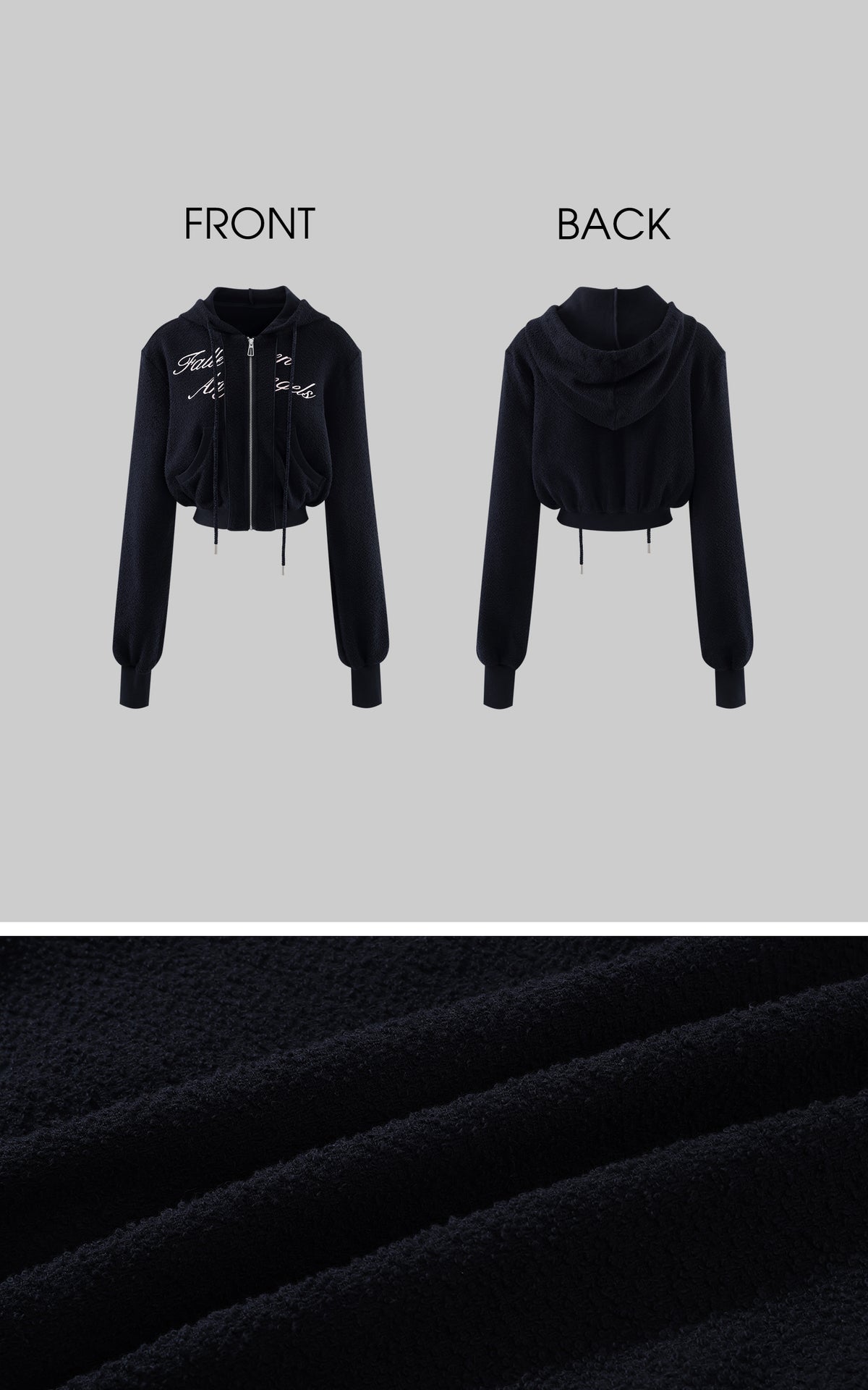 WARDEN EDGE Textured Fleece Cropped Hoodie &amp; Wide Leg Sweatpants Set