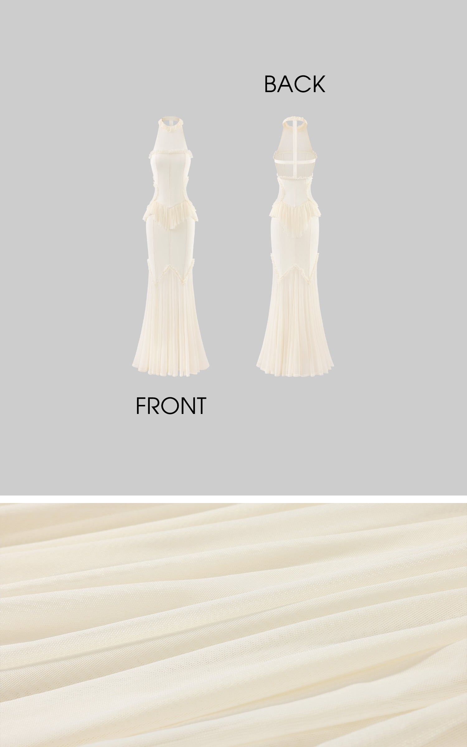 RASE LE SOL Ruffled Open-Waist Mermaid Dress