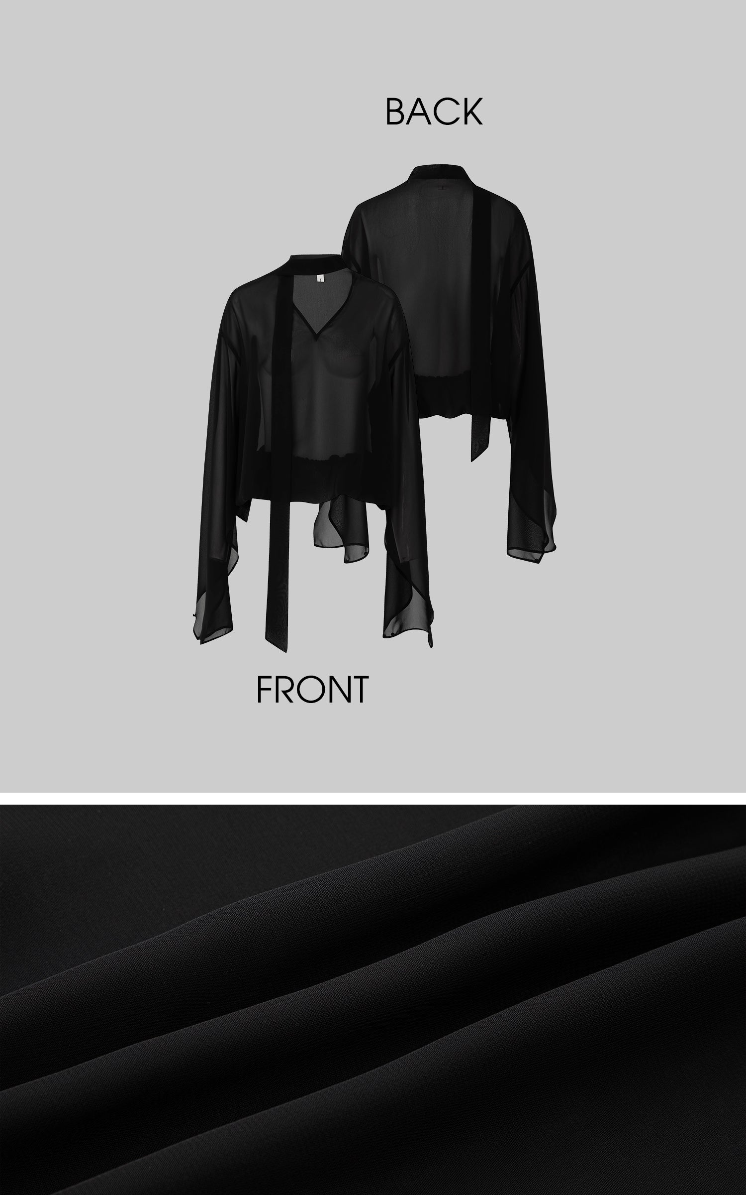 IAMXIAA Sheer Flowing Chiffon Top with Scarf Detail