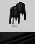 IAMXIAA Sheer Flowing Chiffon Top with Scarf Detail