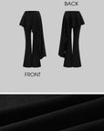 Rase le sol Asymmetric Skirted Pants with Flare Leg