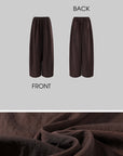 ROVENTE Brown Drawstring Wide-Leg Pants