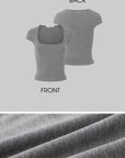 IAMXIAA Square Neck Fitted Short Sleeve T-Shirt