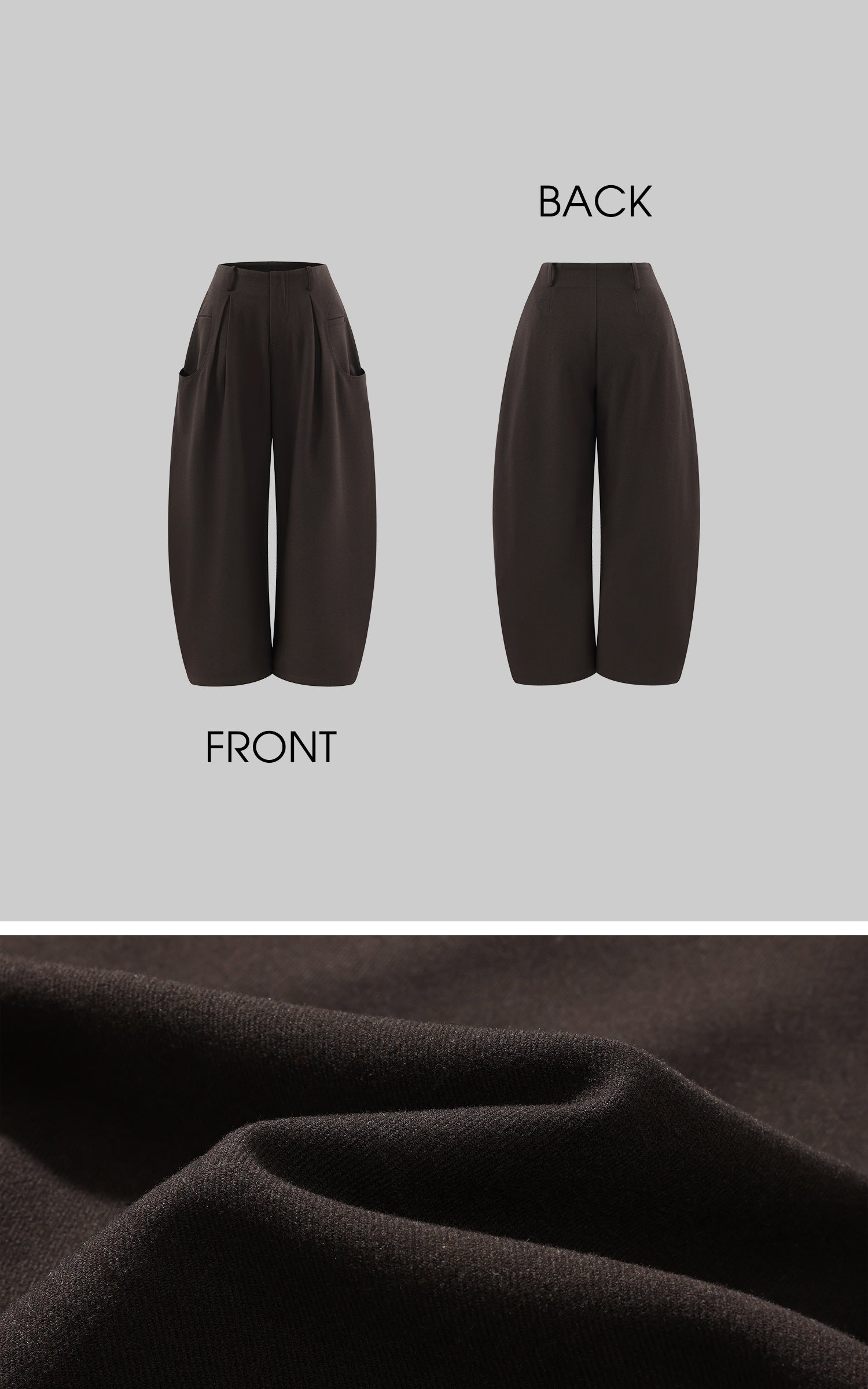 Rase le sol 곡선 실루엣의 구조적인 울 와이드 팬츠