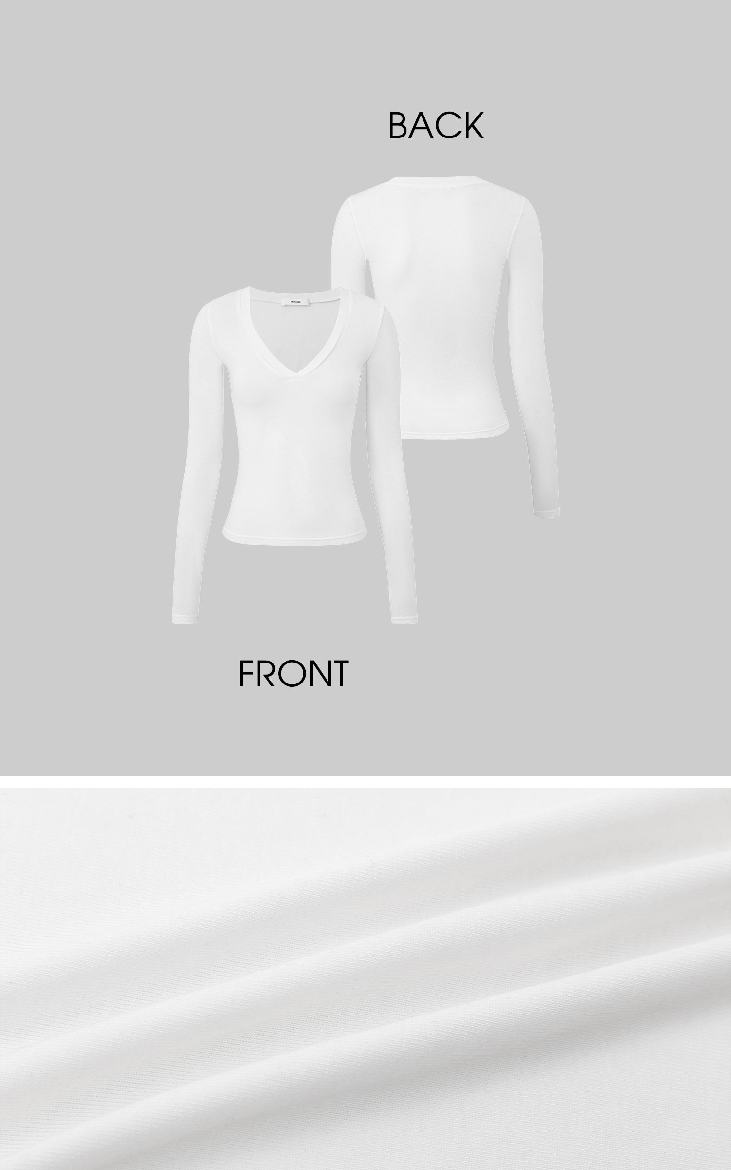 IAMXIAA Haut ajusté à manches longues et col en V profond