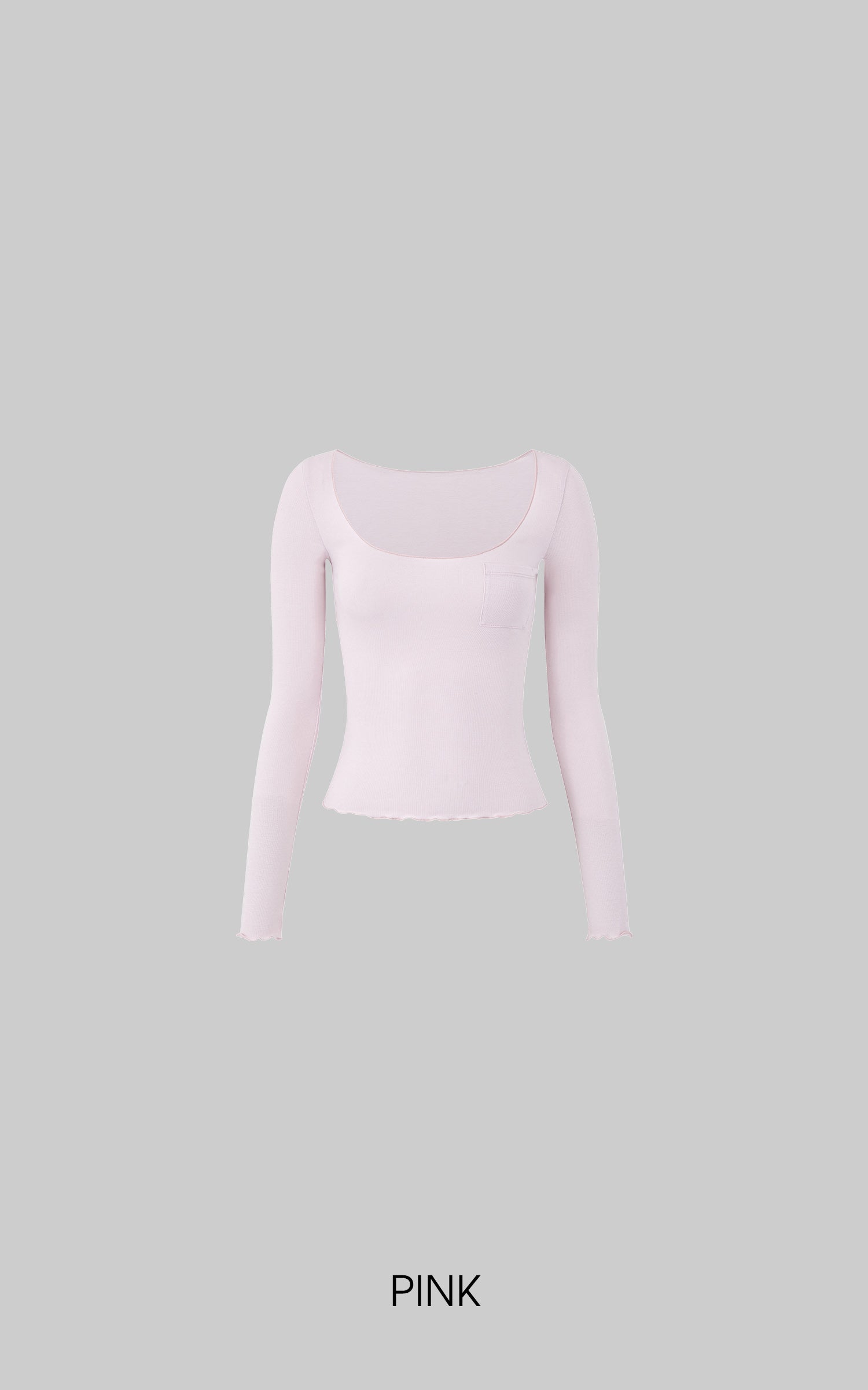 IAMXIAA Scoop Neck Pocket Long Sleeve Tee