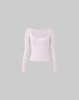 IAMXIAA Scoop Neck Pocket Long Sleeve Tee