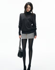 IAMXIAA Inside-Out Contrast Denim Micro Skirt