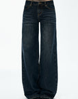 IAMXIAA Low-Rise Vintage Whisker Wash Baggy Wide-Leg Jeans