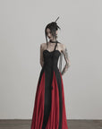 DOINDULGE Braided Strap Crushed Panel Maxi Dress with Lace-Up Back