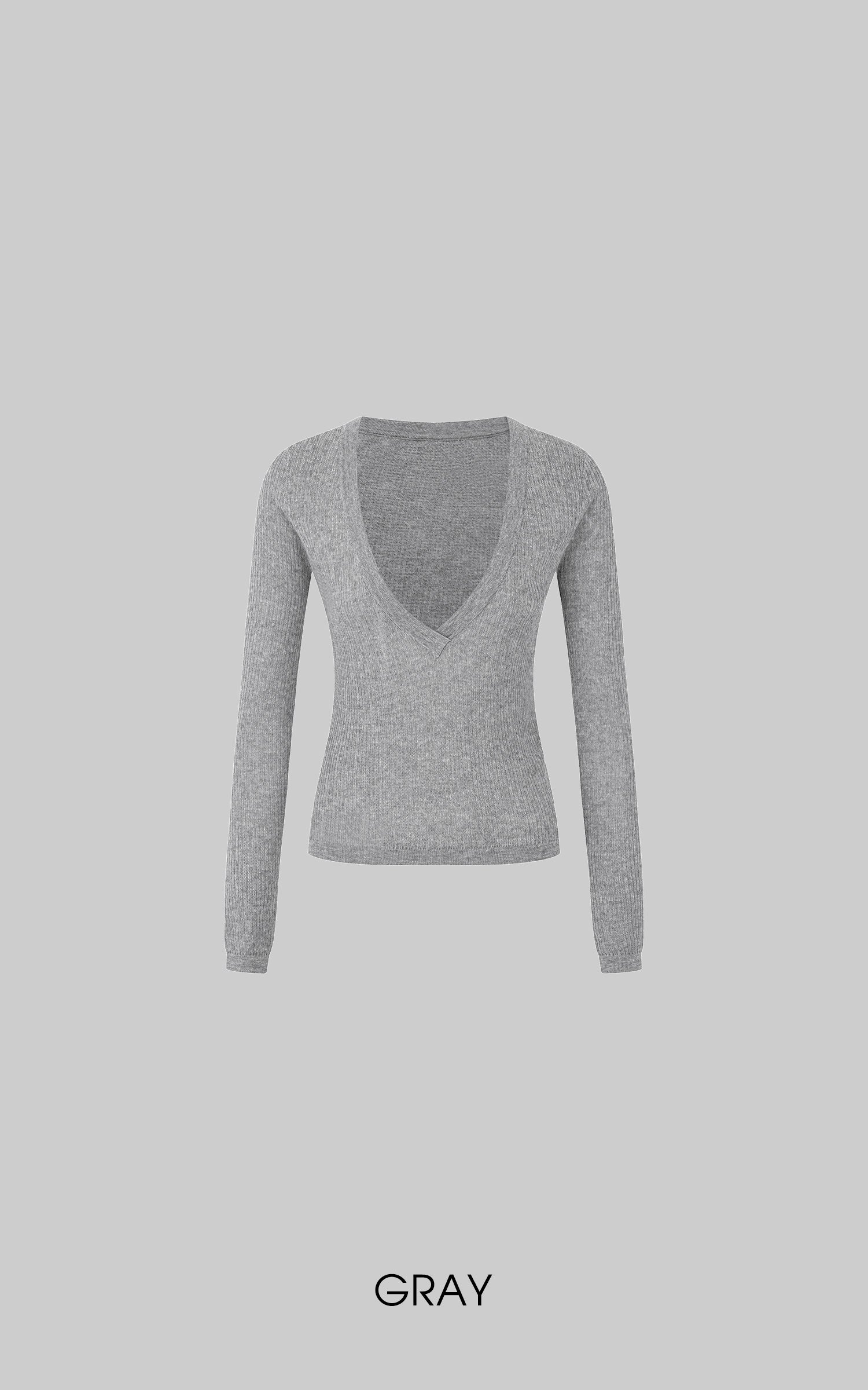 IAMXIAA Deep V-Neck Sheer Knit Sweater