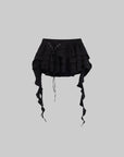 WARDEN EDGE Layered Ruffle Lace-Up Skirt