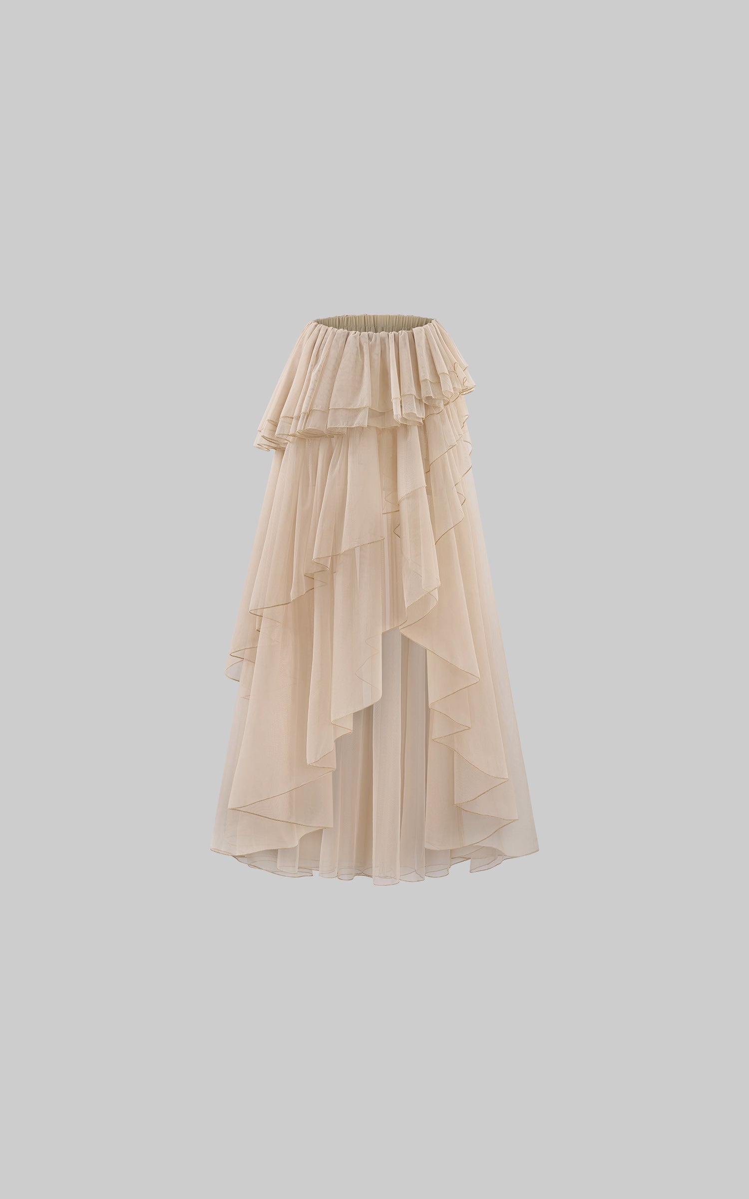 Rase le sol Cascading Tulle Asymmetrical Skirt