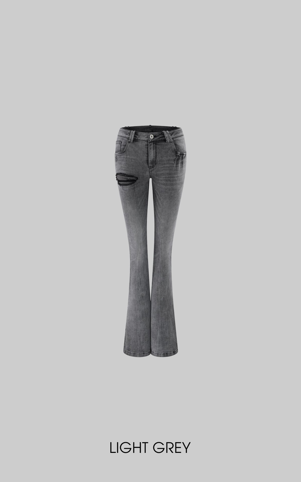 Rase le sol Distressed Patch Flared Denim Pants