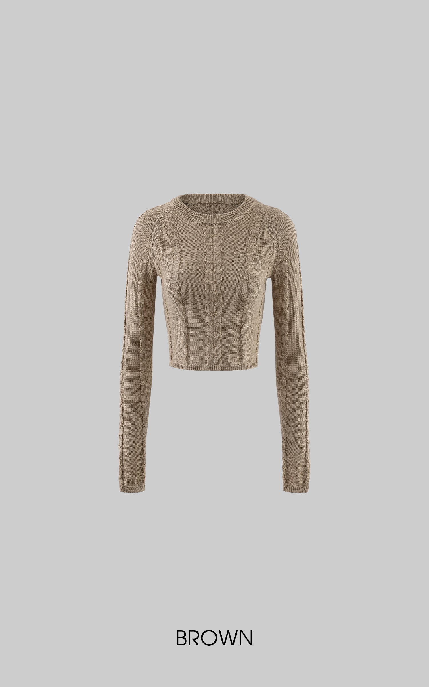 ROVENTE Cable-Knit Cropped Sweater