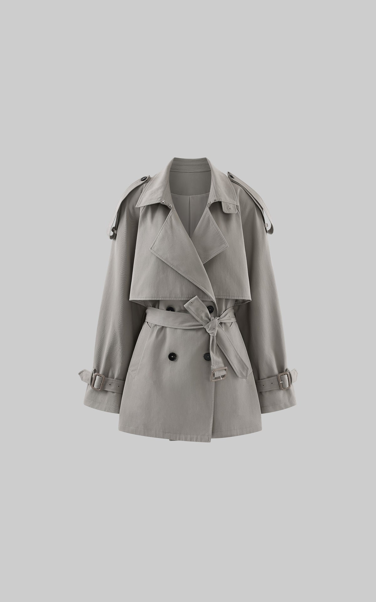 WARDEN EDGE Trench-coat court surdimensionné avec ceinture