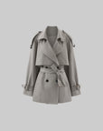 WARDEN EDGE Trench-coat court surdimensionné avec ceinture