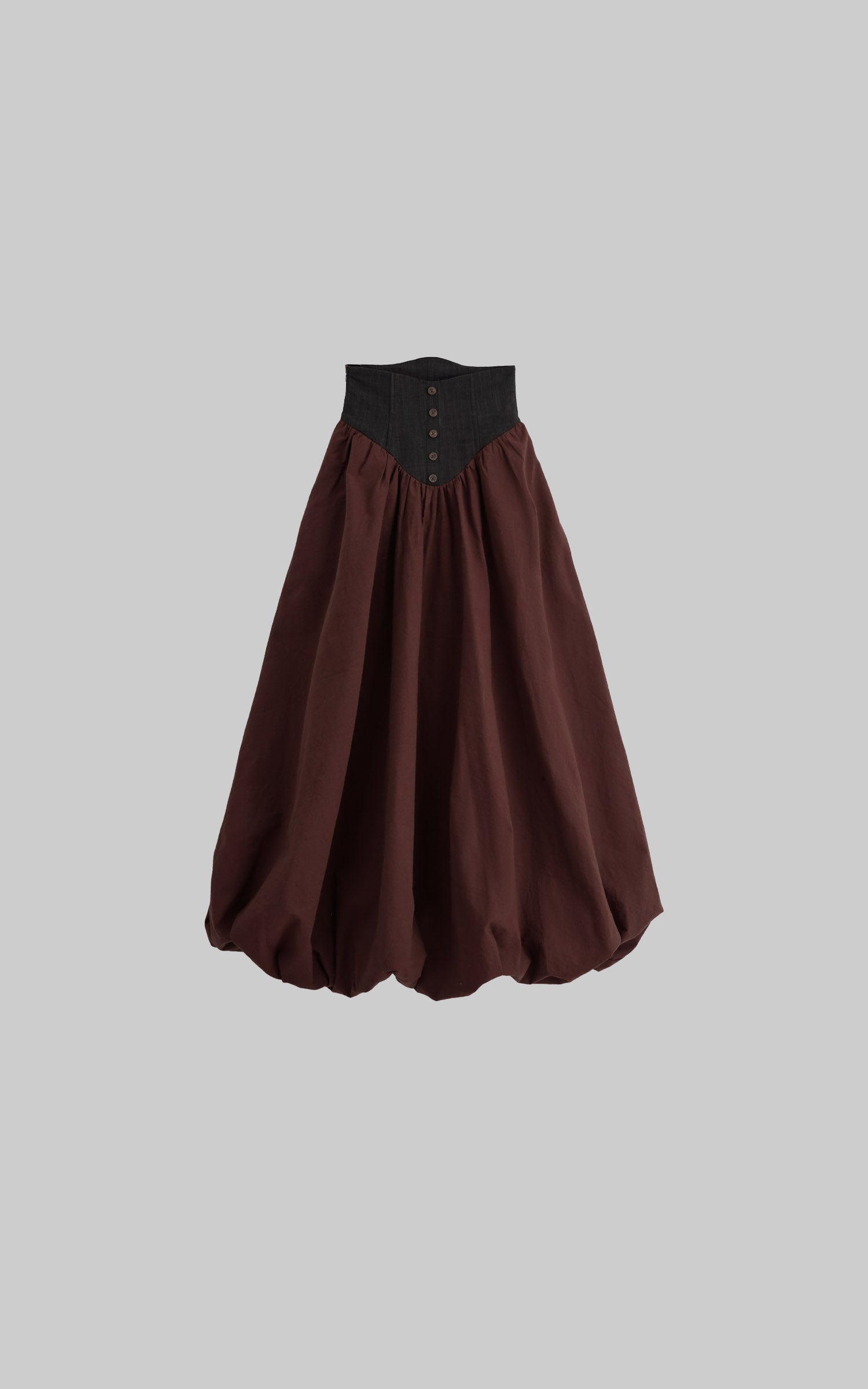 DOINDULGE Corset Waist Bubble Hem Maxi Skirt