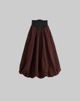 DOINDULGE Corset Waist Bubble Hem Maxi Skirt