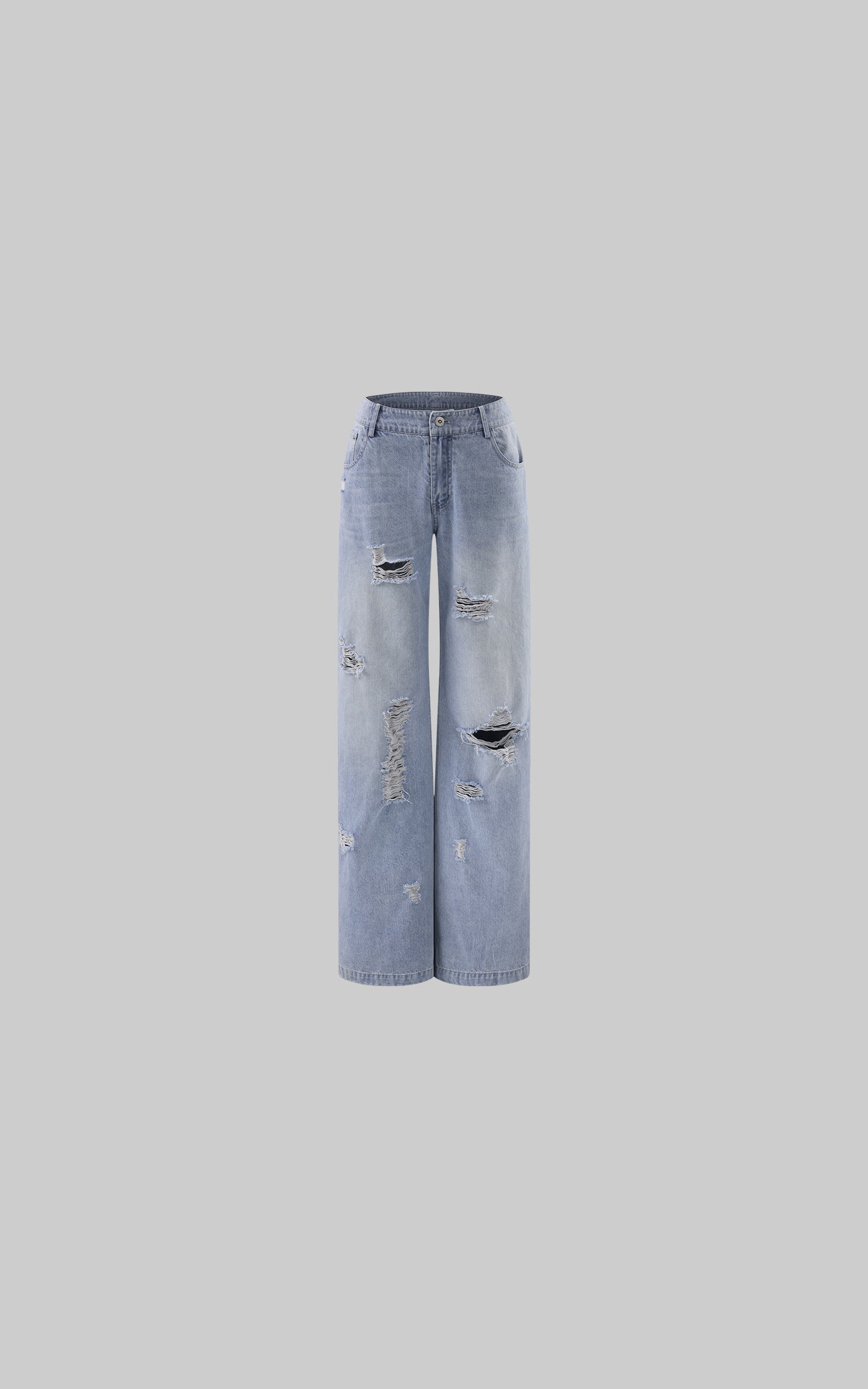Rase le sol Pantalon en denim à jambes larges déstructuré