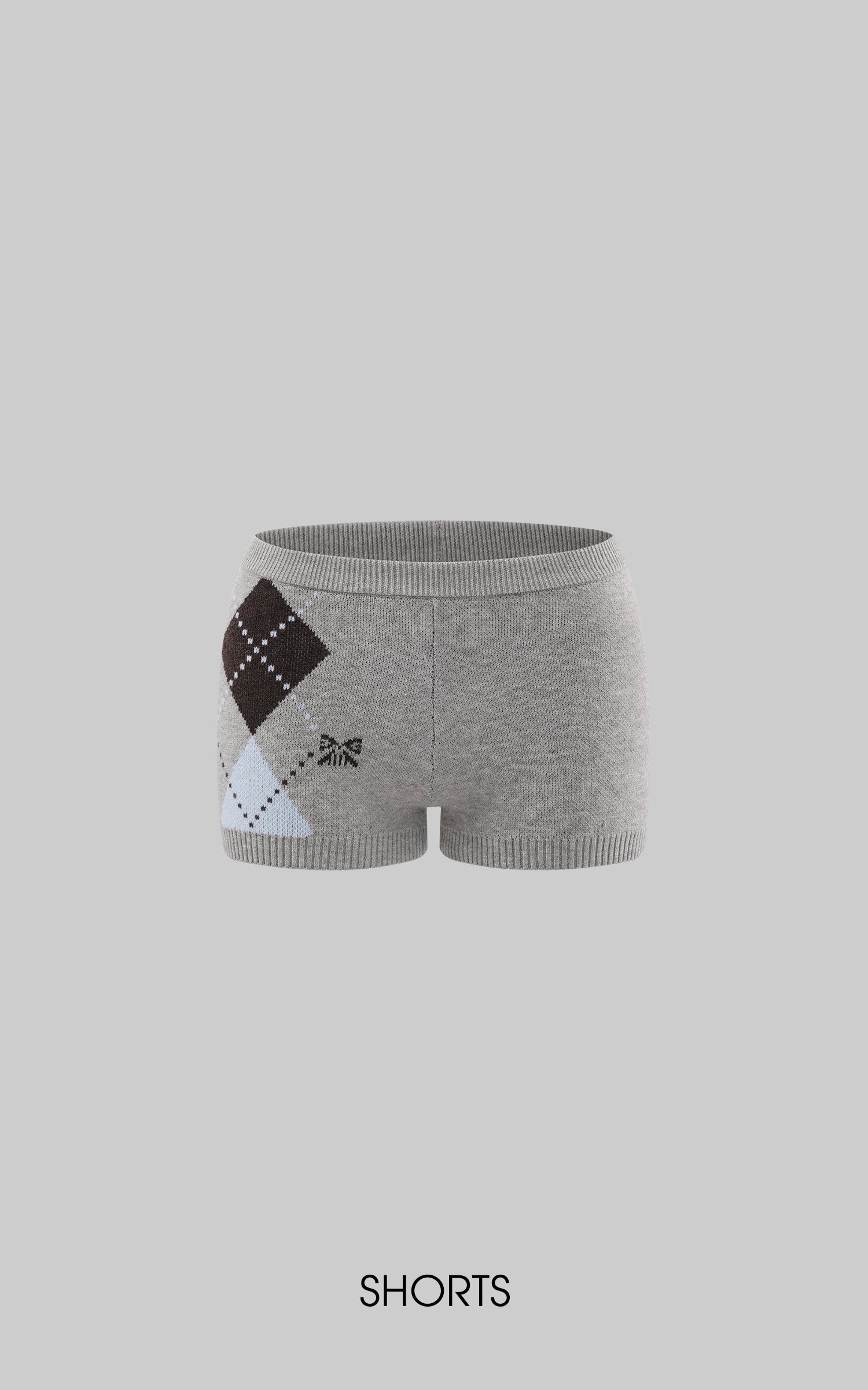 Rase le sol 아가일 니트 세트: 크롭 가디건 &amp; 미니 쇼츠