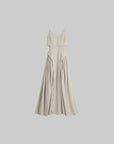 DOINDULGE Faux Two-Piece V-Neck Camisole Maxi Dress