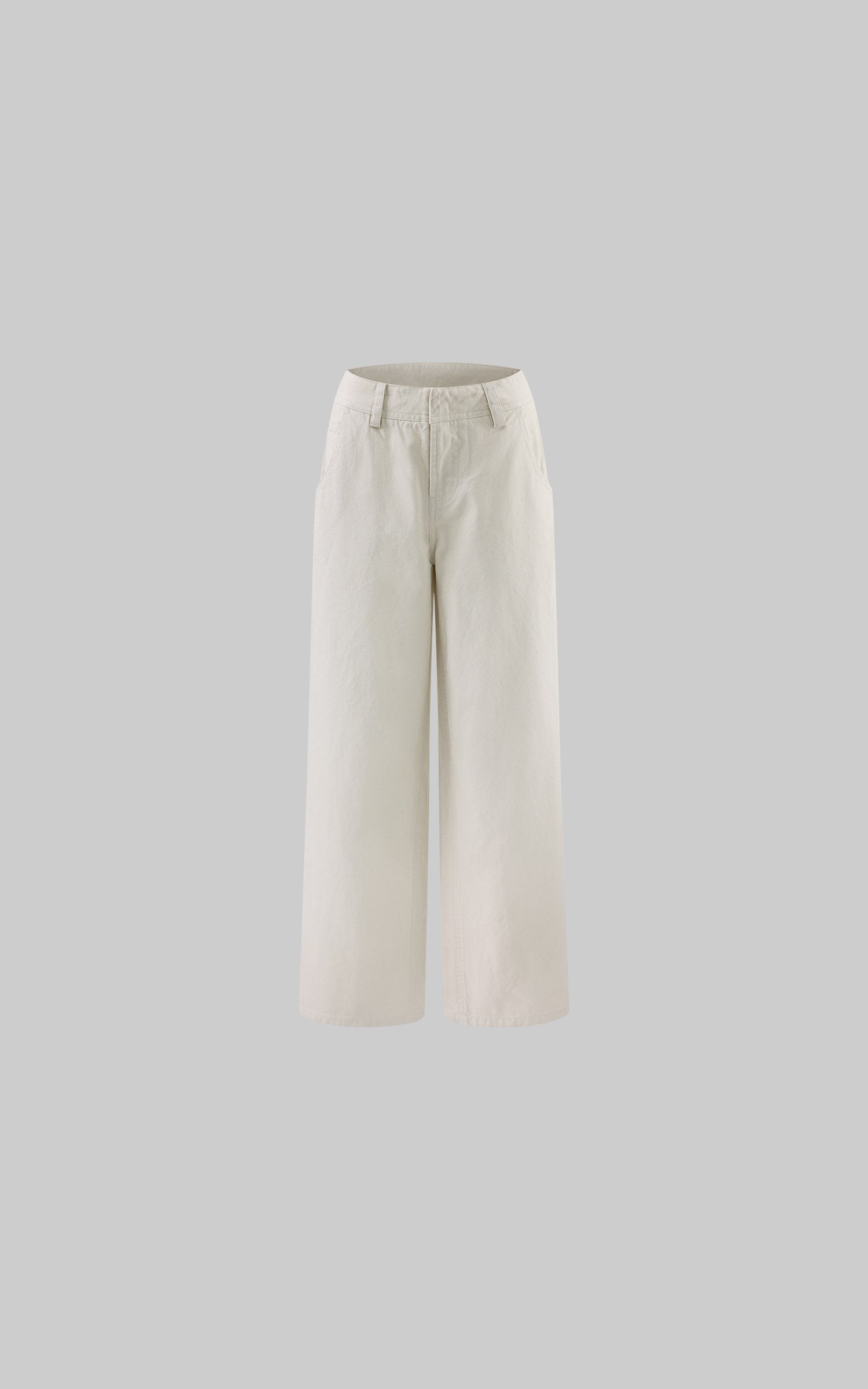 ROVENTE Low-Rise Wide-Leg Cotton Casual Pants