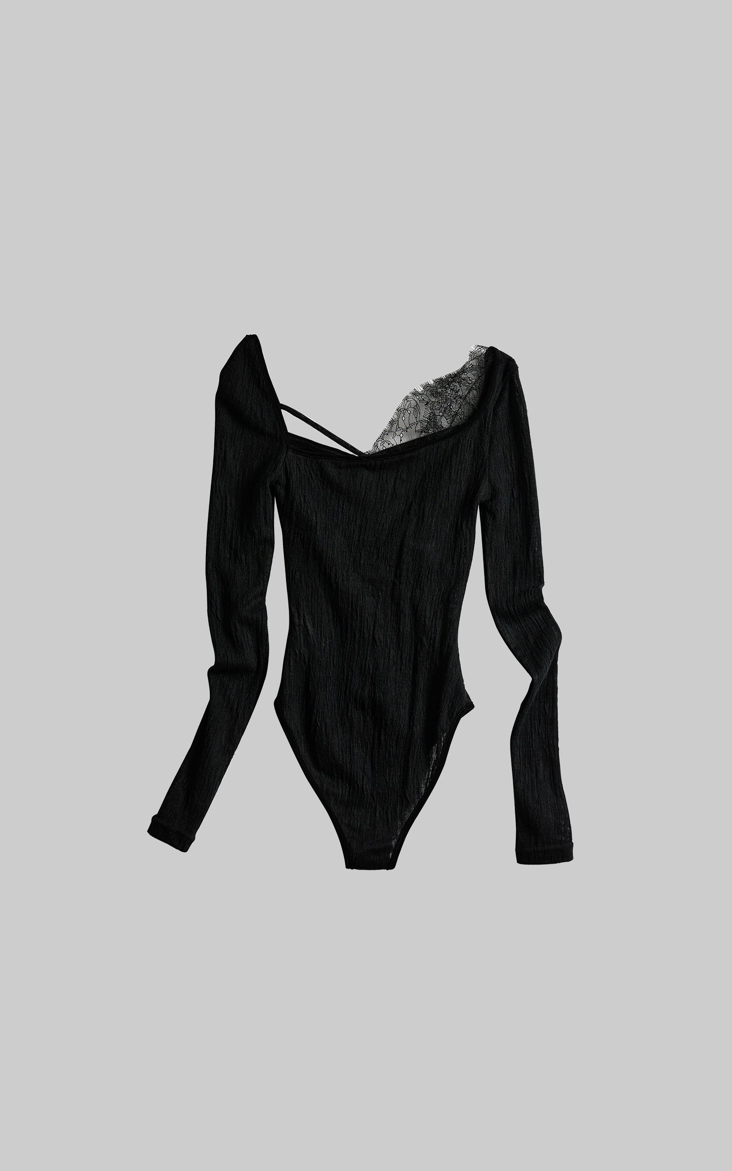 DOINDULGE Cutout Lace Detail Long Sleeve Top