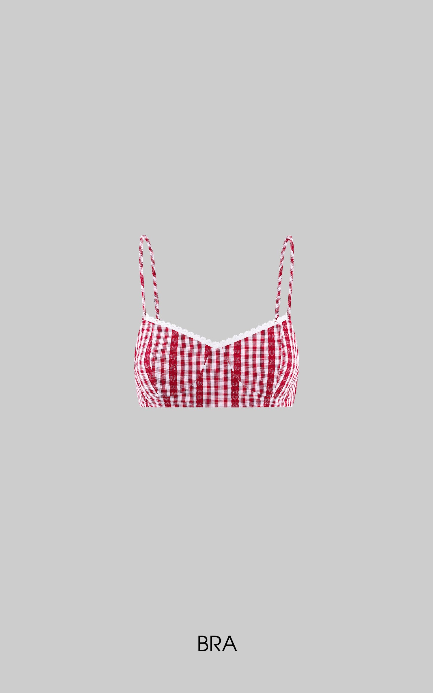 WARDEN EDGE Dessert Print Tank &amp; Gingham Bralette Set
