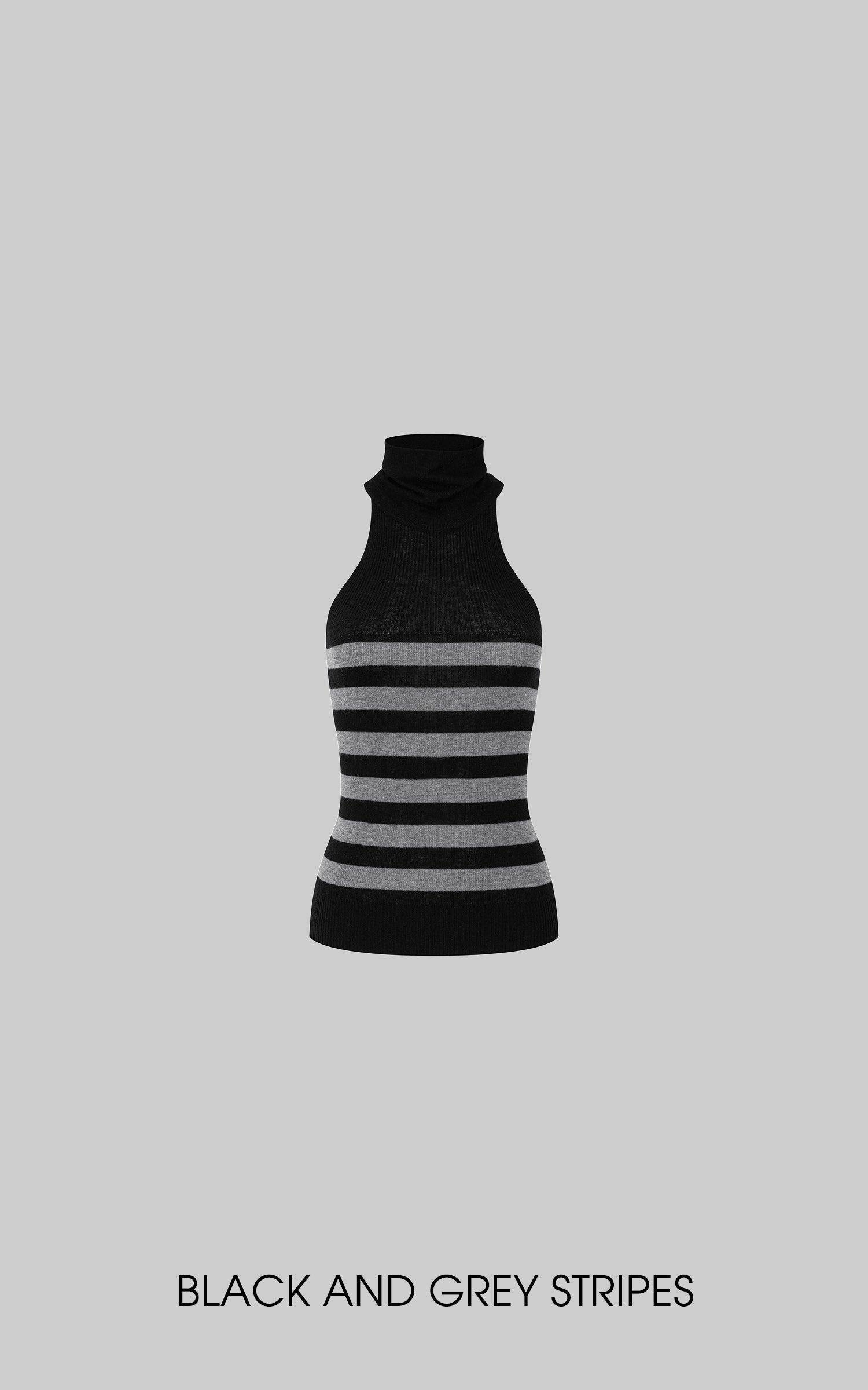 IAMXIAA Striped High-Neck Knit Top