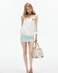 IAMXIAA Mint Ruched Micro Mini Skirt