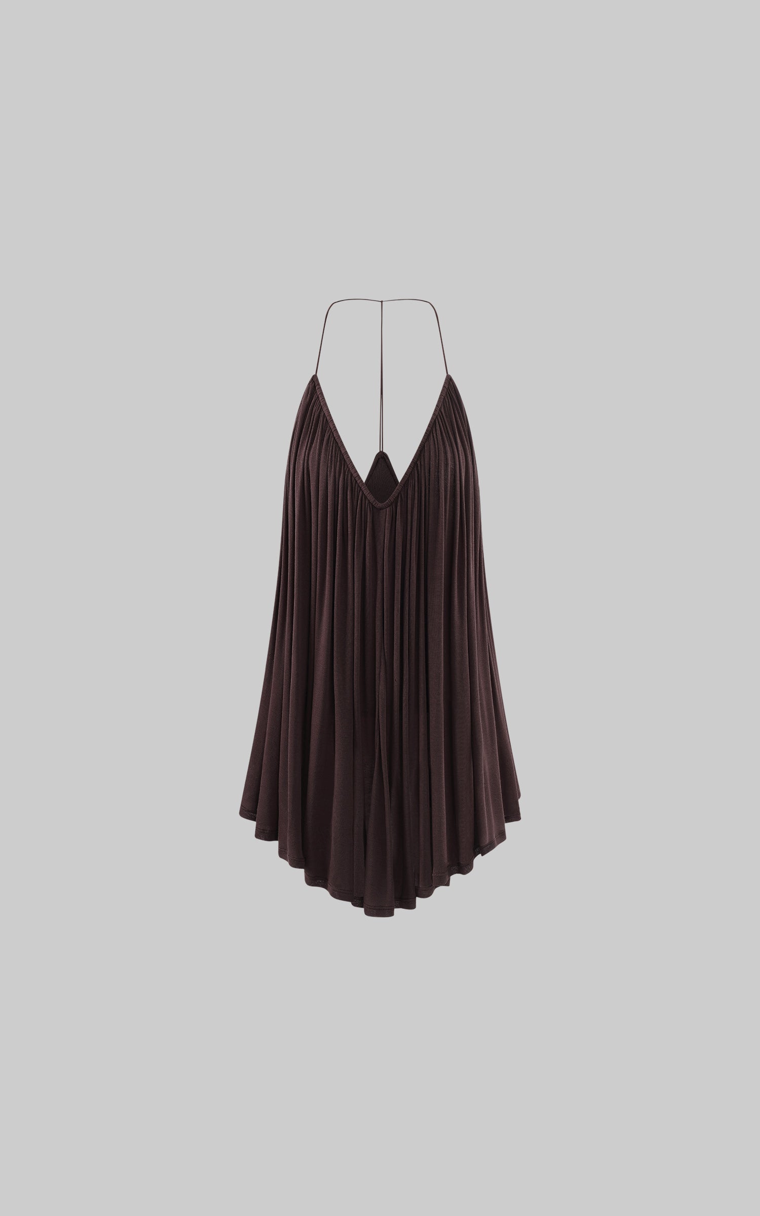 0122stepll Pleated Halter Draped Camisole Top