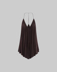 0122stepll Pleated Halter Draped Camisole Top