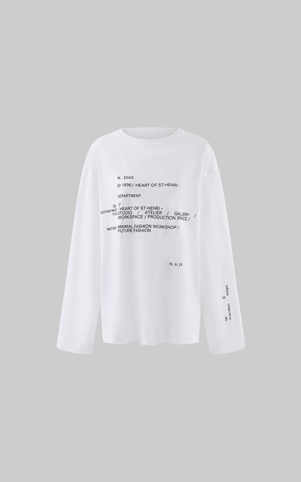 WARDEN EDGE Oversized Typographic Long Sleeve T-Shirt