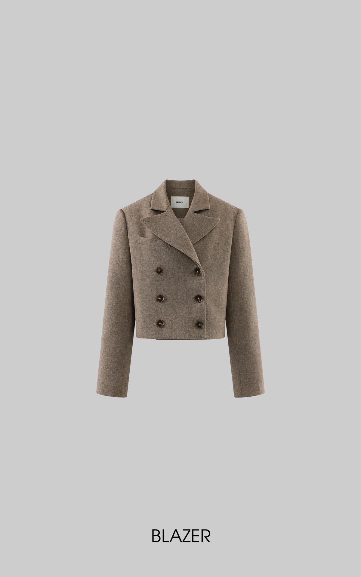 ROVENTE Cropped Double-Breasted Blazer &amp; Pleated Mini Skirt Set