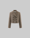 ROVENTE Cropped Double-Breasted Blazer & Pleated Mini Skirt Set