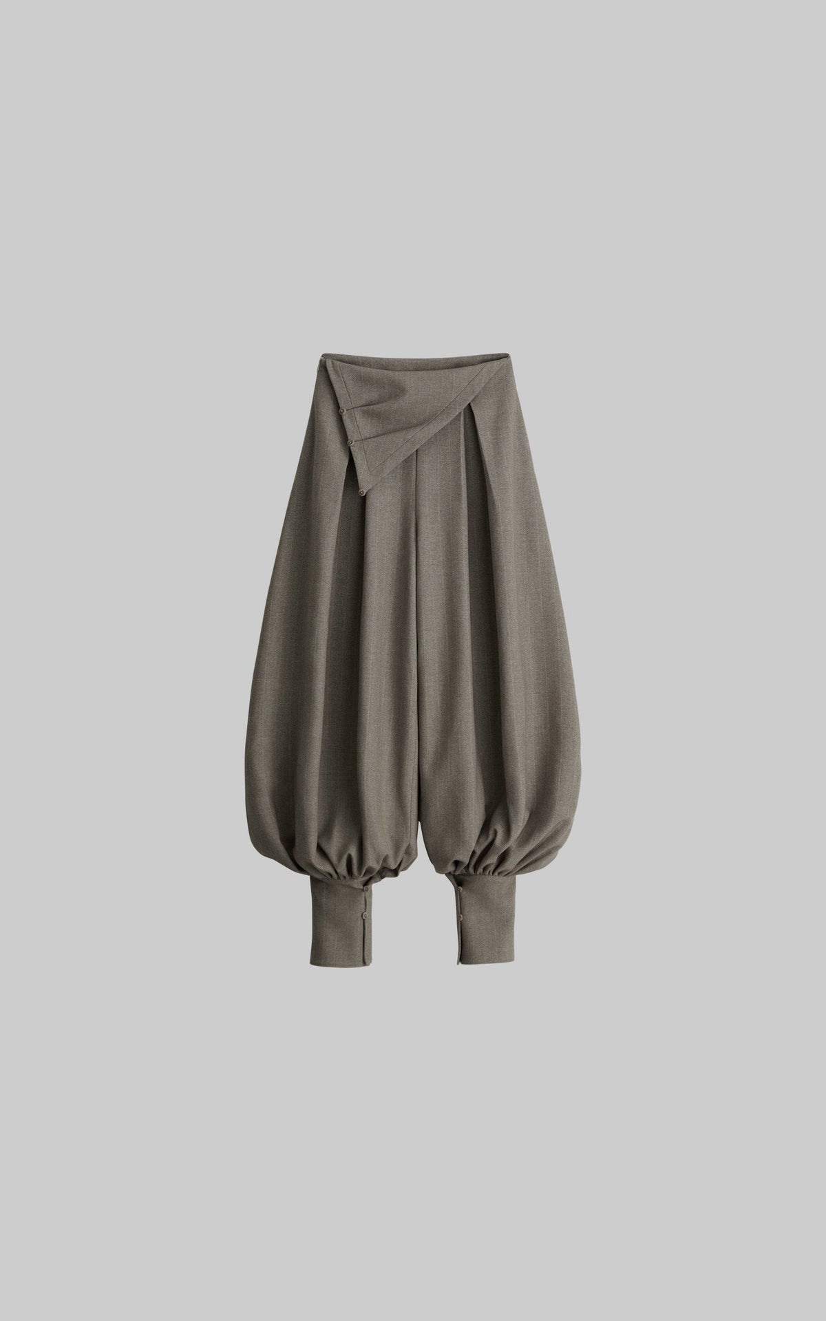 DOINDULGE Pantalon bouffant plissé à taille asymétrique