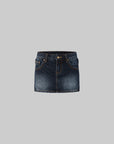 IAMXIAA Low-Rise Washed Denim Micro Mini Skirt