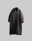 DOINDULGE Crinkled Long Coat with Contrast Inner Panel