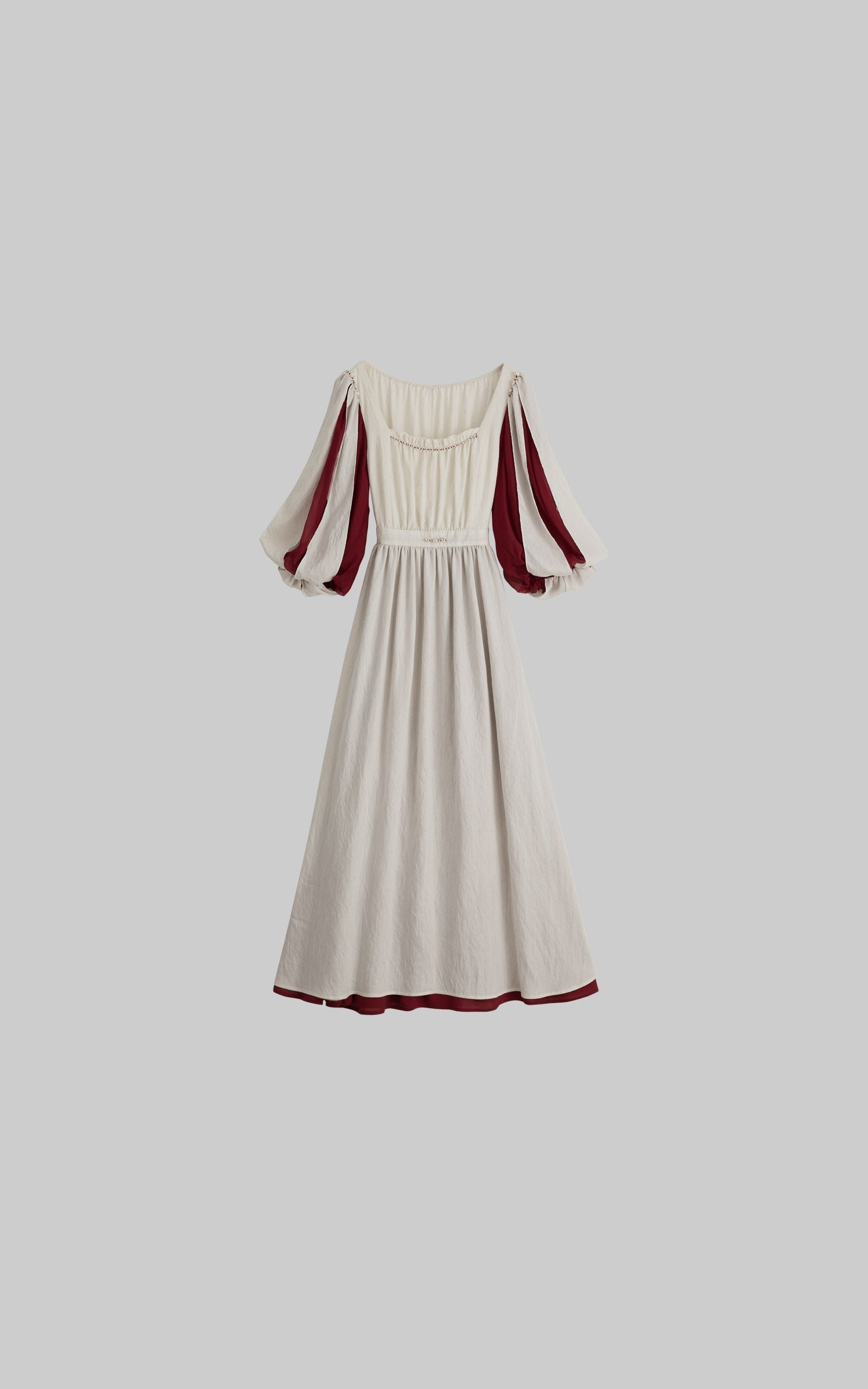 DOINDULGE Square Neck Puff Sleeve Maxi Dress