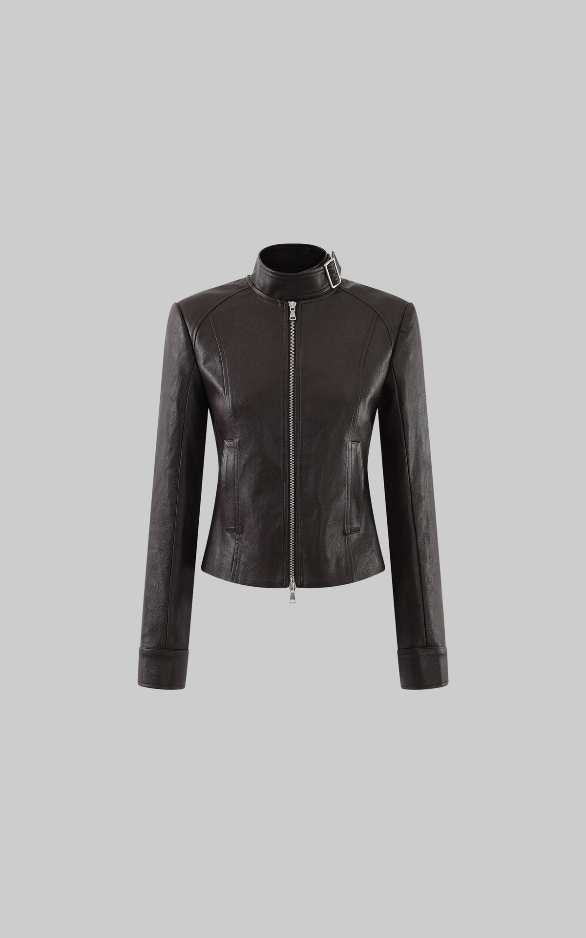 Hydrae Buckle Collar Moto Jacket &amp; Layered Lace Skirt Set