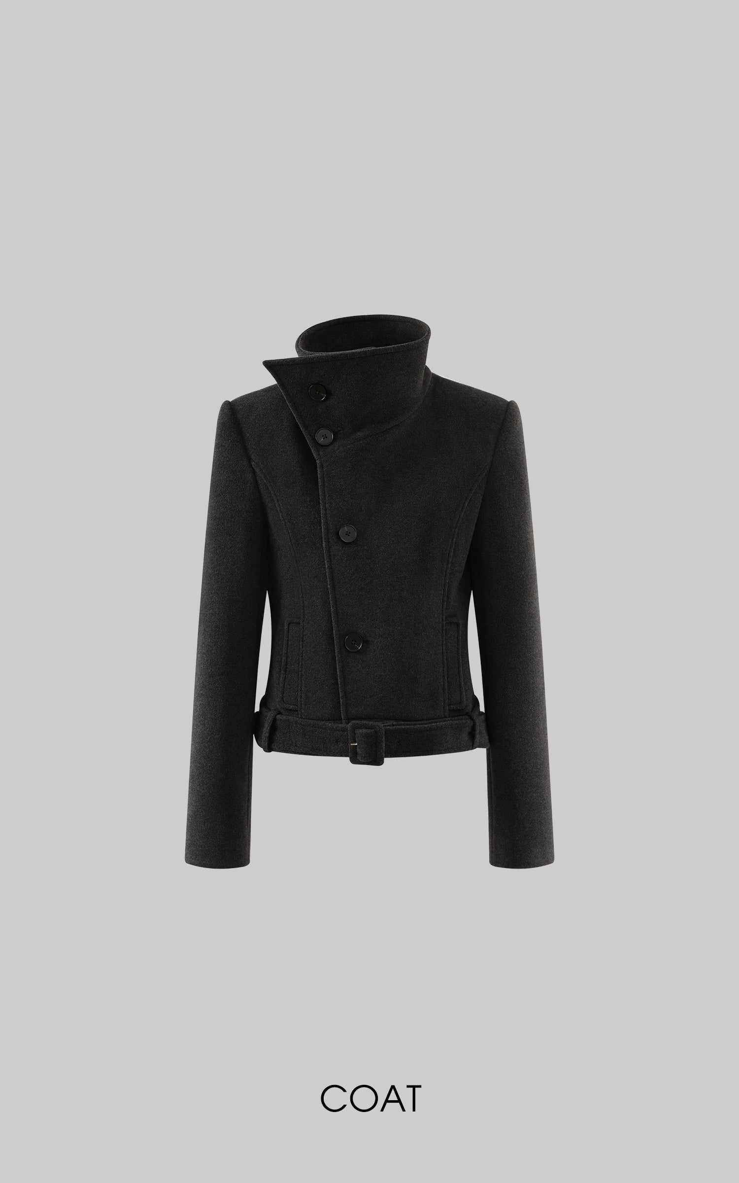WARDEN EDGE Structured Cropped Wool Coat & Pleated Mini Skirt Set