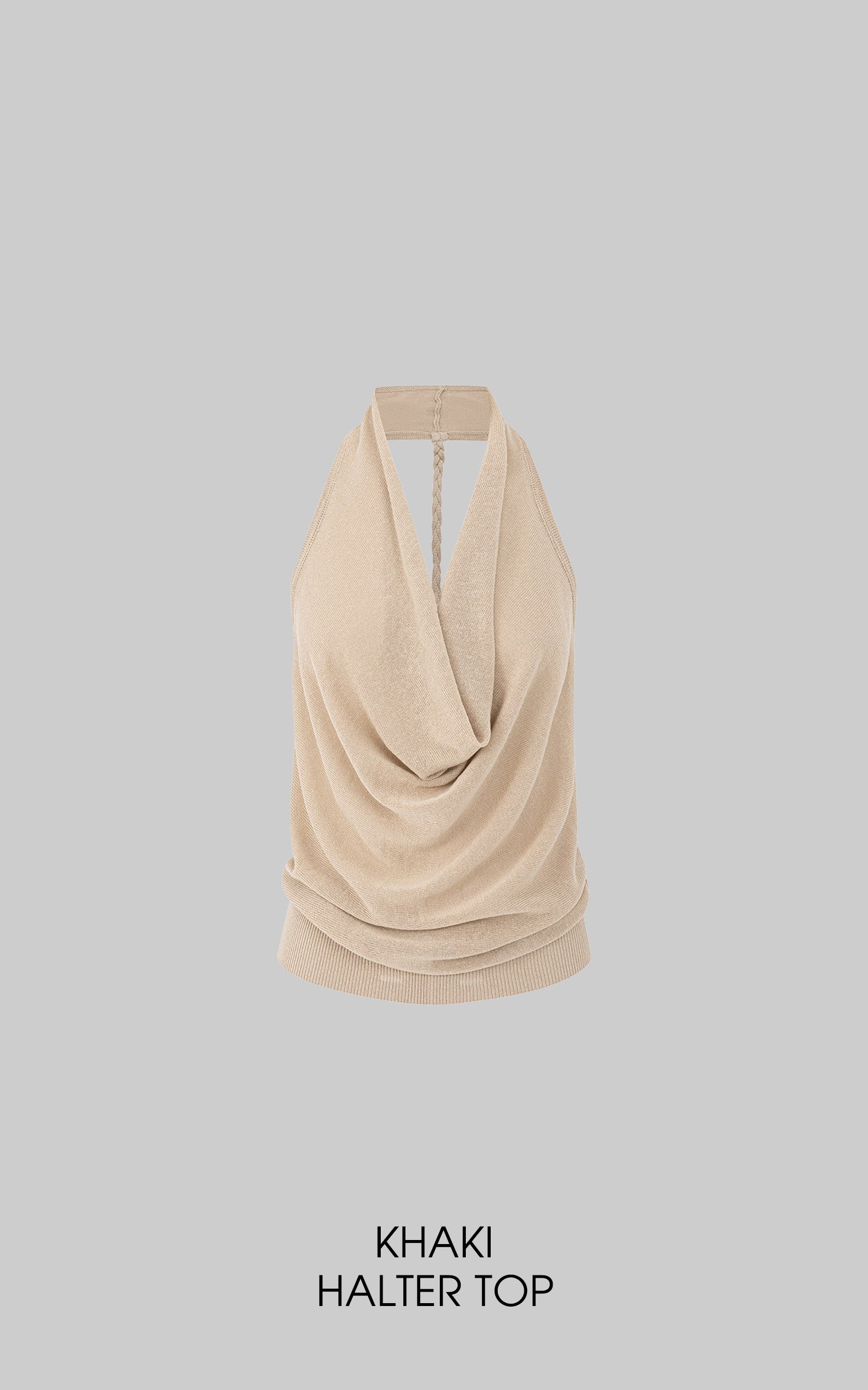 IAMXIAA バックレスドレープハルターニットトップ