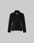 IAMXIAA Cropped Tweed Jacket with Shimmer Finish