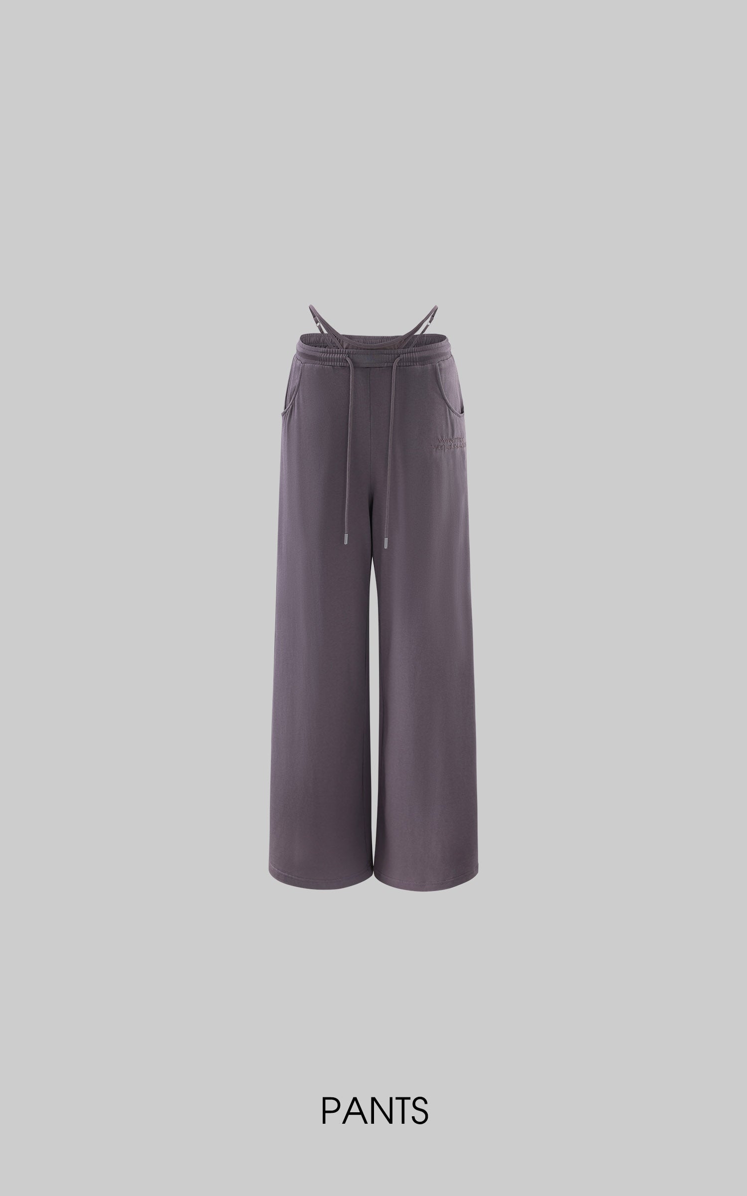 WARDEN EDGE Minimal Zip Hoodie &amp; Camisole &amp; Wide Leg Pants Three Piece Set