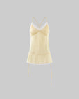 ROVENTE Lace Trim Ruched Satin Camisole Top
