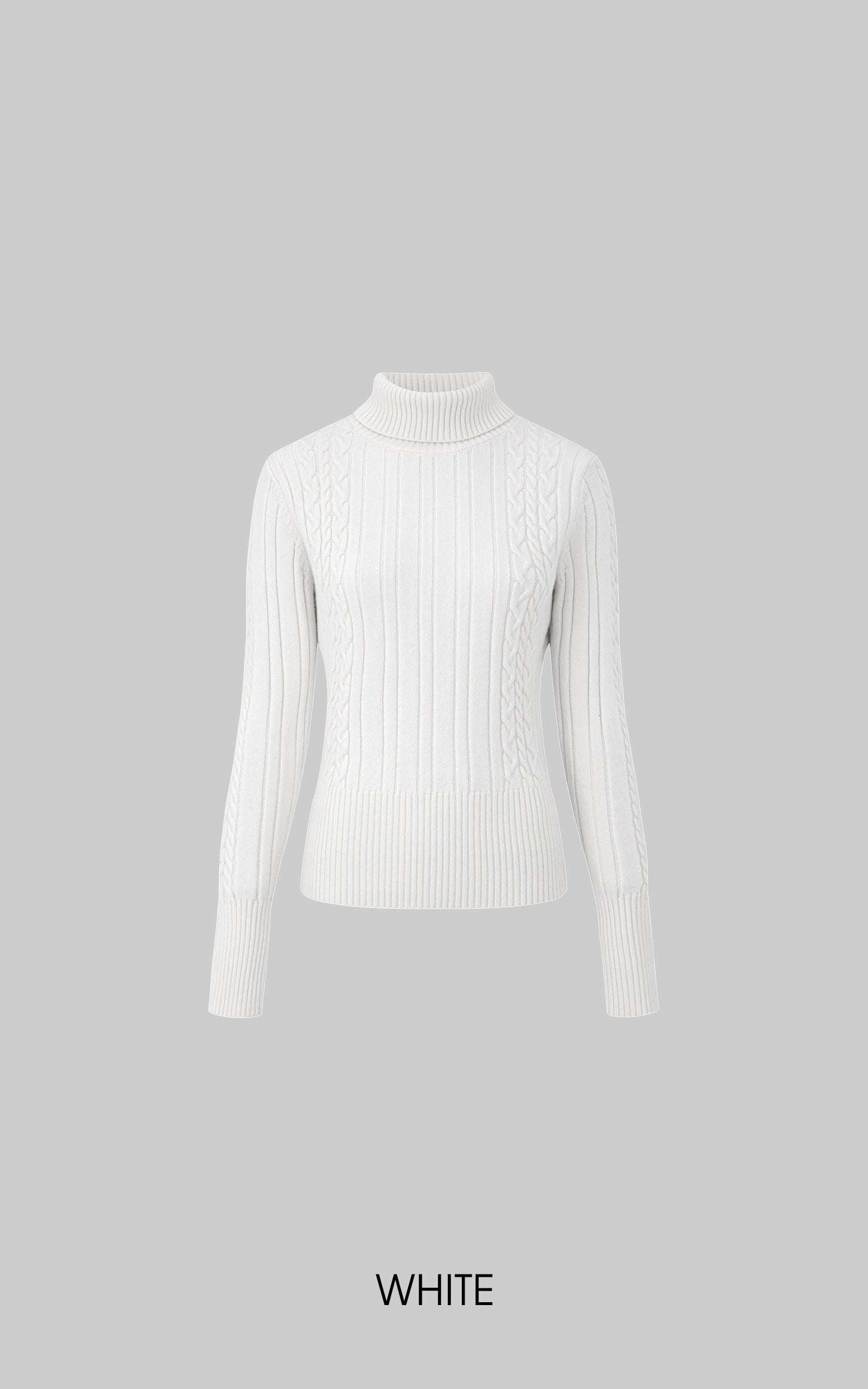 IAMXIAA Pull fin à col roulé côtelé en maille torsadée