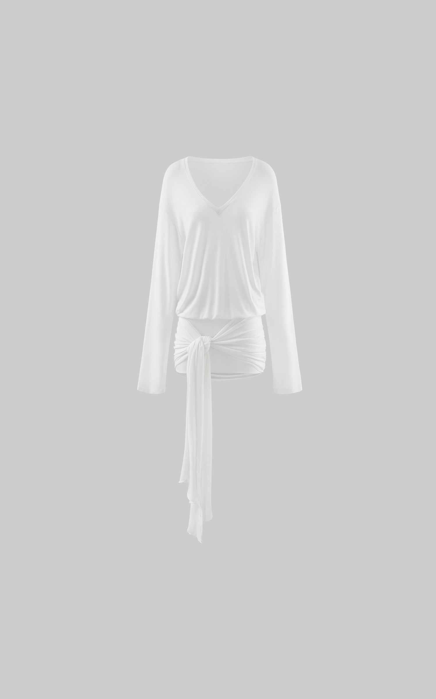 ROVENTE Robe courte drapée à nœud et col en V