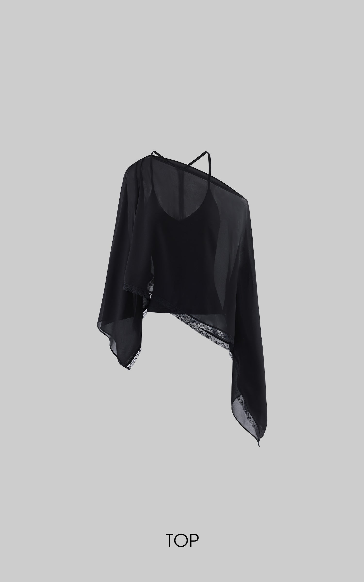 ROVENTE Sheer Draped Two-Piece Set Top and Skirt